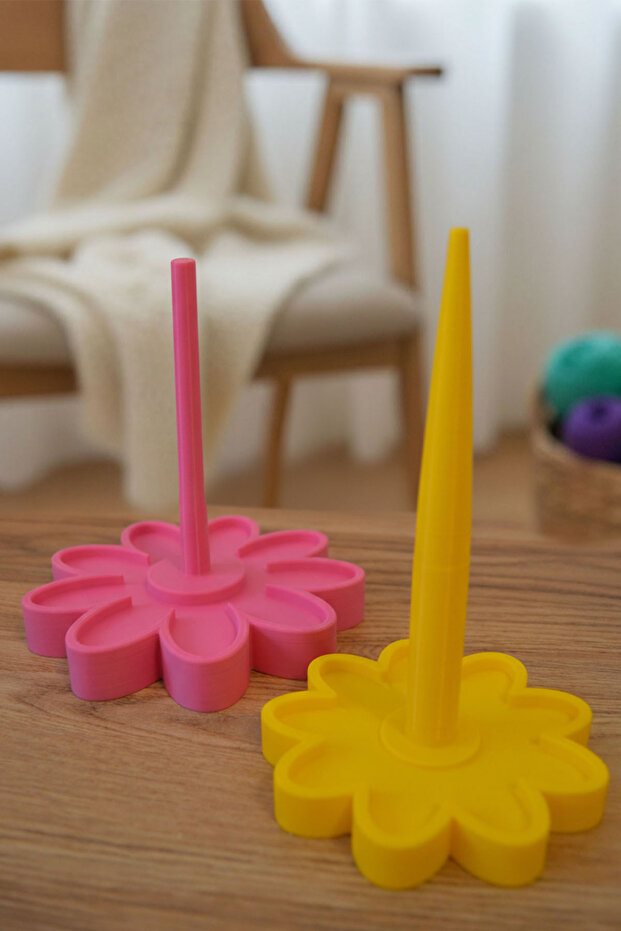 حامل خيط الغزل / جهاز تنظيم الخيط بطباعة ثلاثية الأبعاد بنمط الزهور - 2