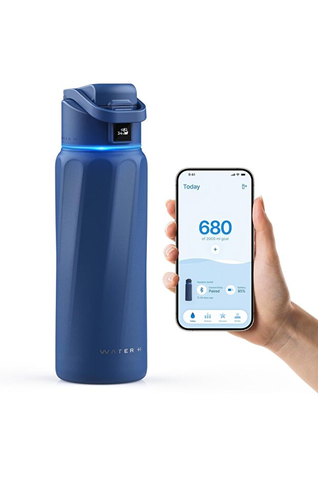 Smart Bottle with Reminder- Double Wall Vacuum Insulated Bottle Stainless Steel, 32 oz