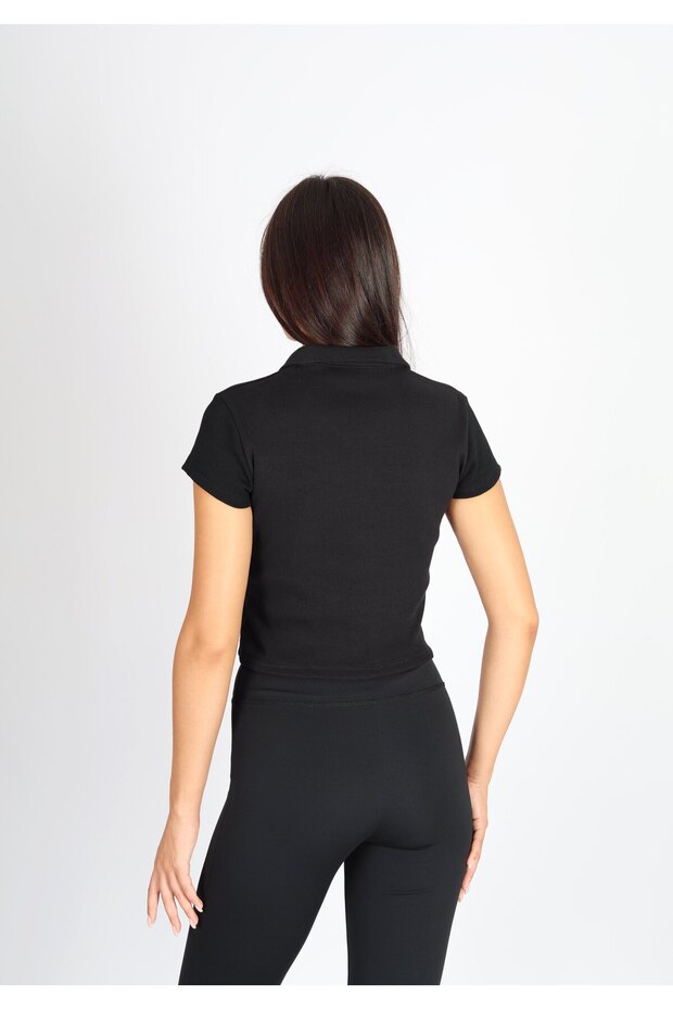Polo Neck and Placket Camisole T-Shirt - 5