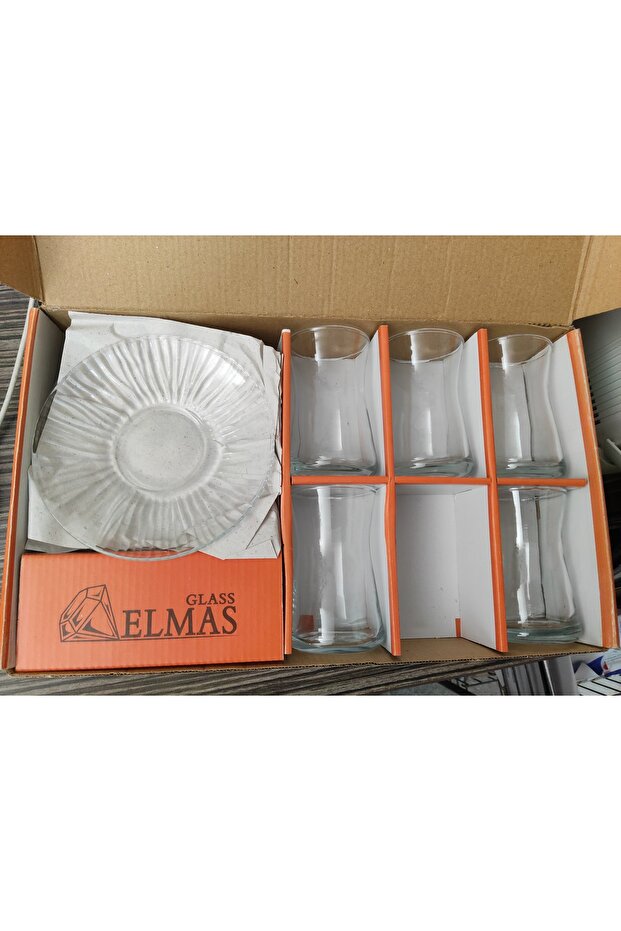 12 ad HEYBELİ model çay bardak tabak ithal 150 cc bardak 13 cm tabak - 1