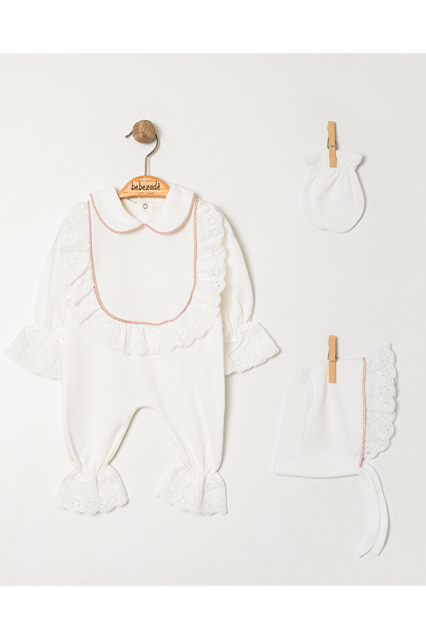 Fistolu Simli Biyeli 3 Parça Tulum Set - 1