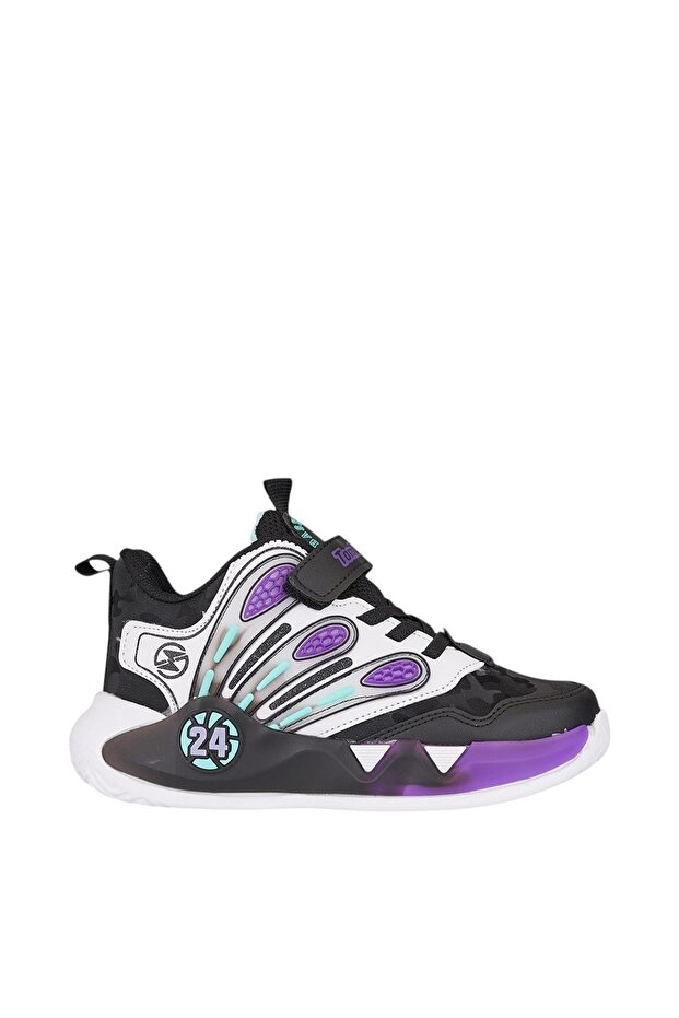 051 Orthopedic Girl's Black/Purple Comfortable Sneaker
