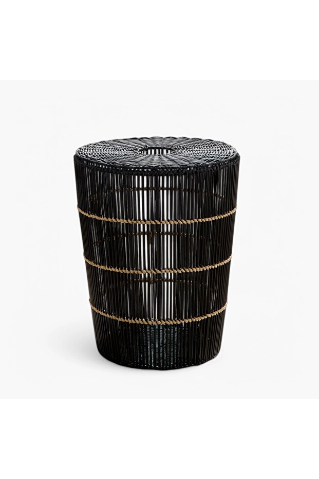 Ebony laundry basket with lid - 5