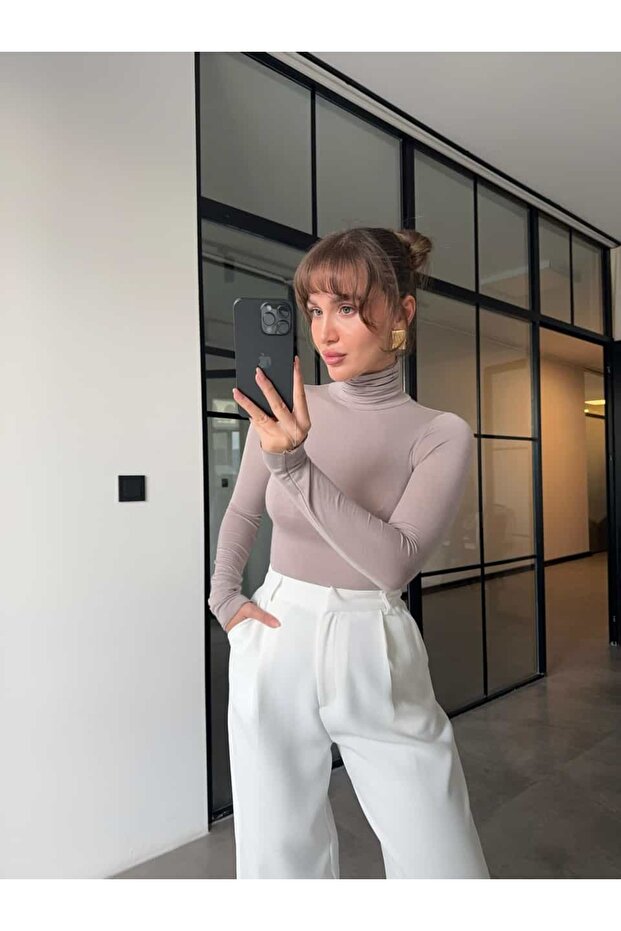 Stand-Up Collar Stone Transparent Blouse