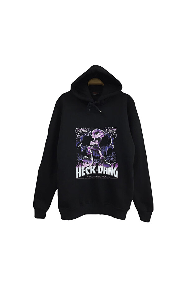 Murder Drones Printed Unisex 100% Cotton Hooded Black Sweatshirt