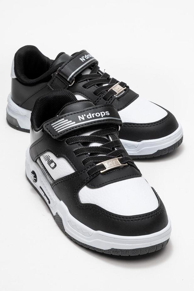 Velcro Children's Sports Shoes; White Black