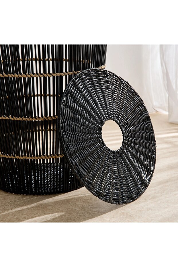 Ebony laundry basket with lid - 2