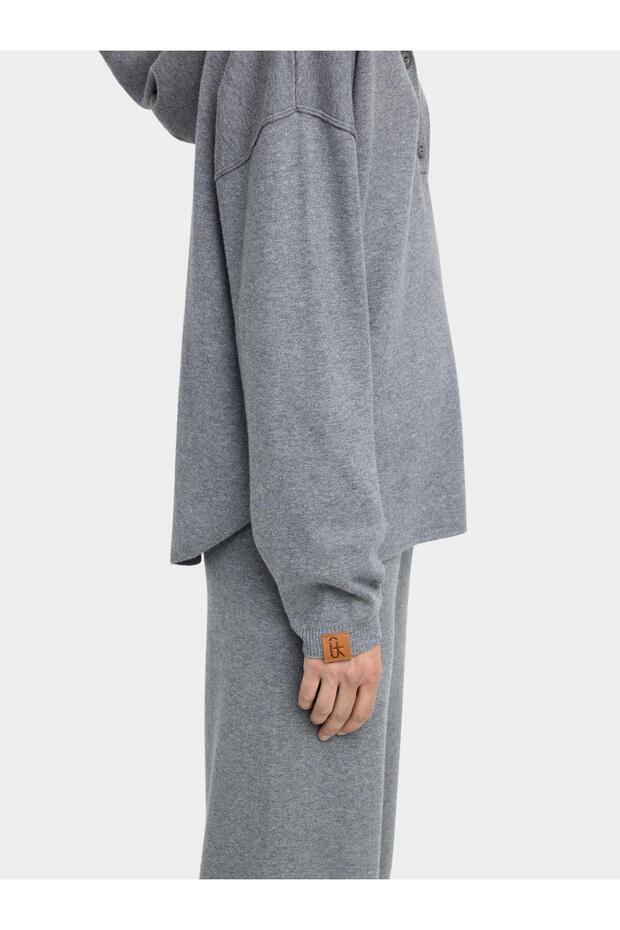 Kapüşonlu Örme Kazak - 5