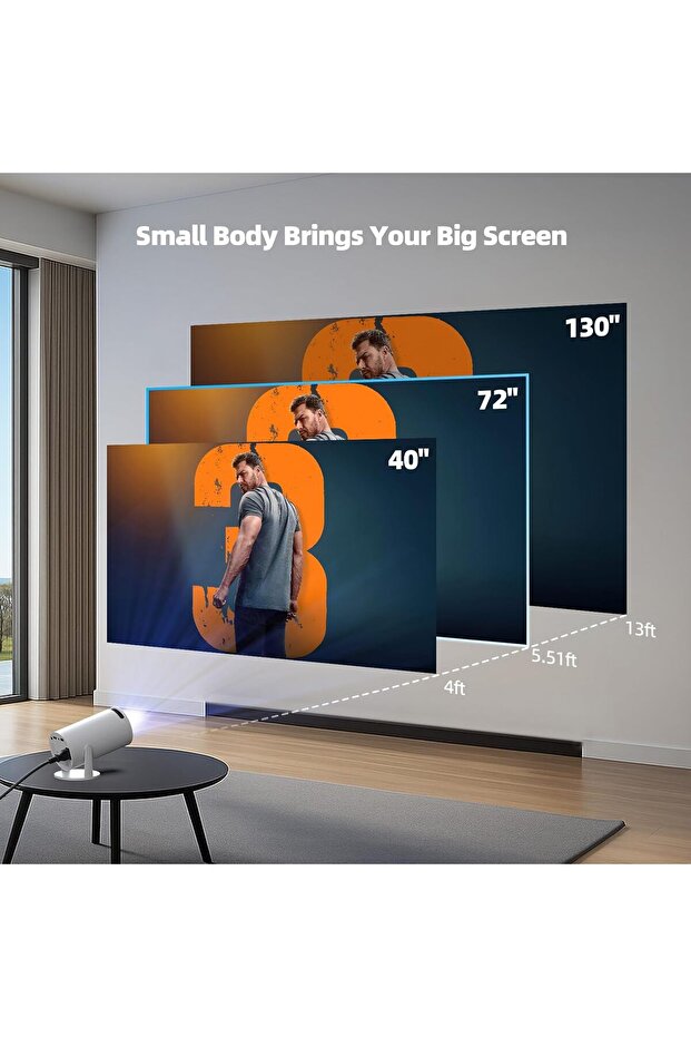 Projector with WiFi and Bluetooth, Mini Projector, 4K 1080P Support Portable Wireless Movie Projecto - 7