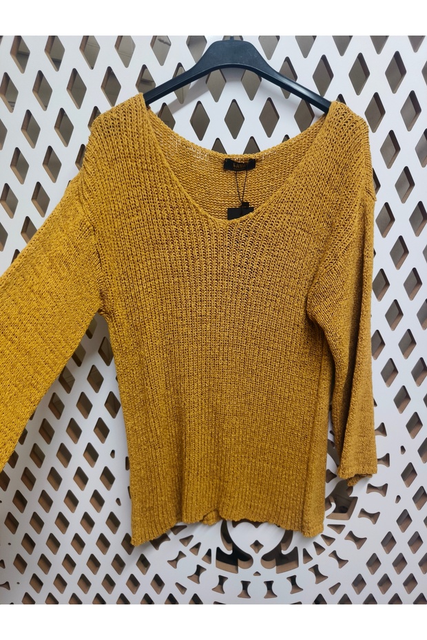 Otantik Delikli Örme Kazak - 4