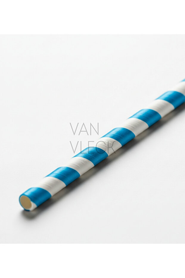 25’li Mavi Kağıt Pipet Seti – Çevre Dostu, Tek Kullanımlık, Dayanıklı ve Şık Renkli Pipetler - 3