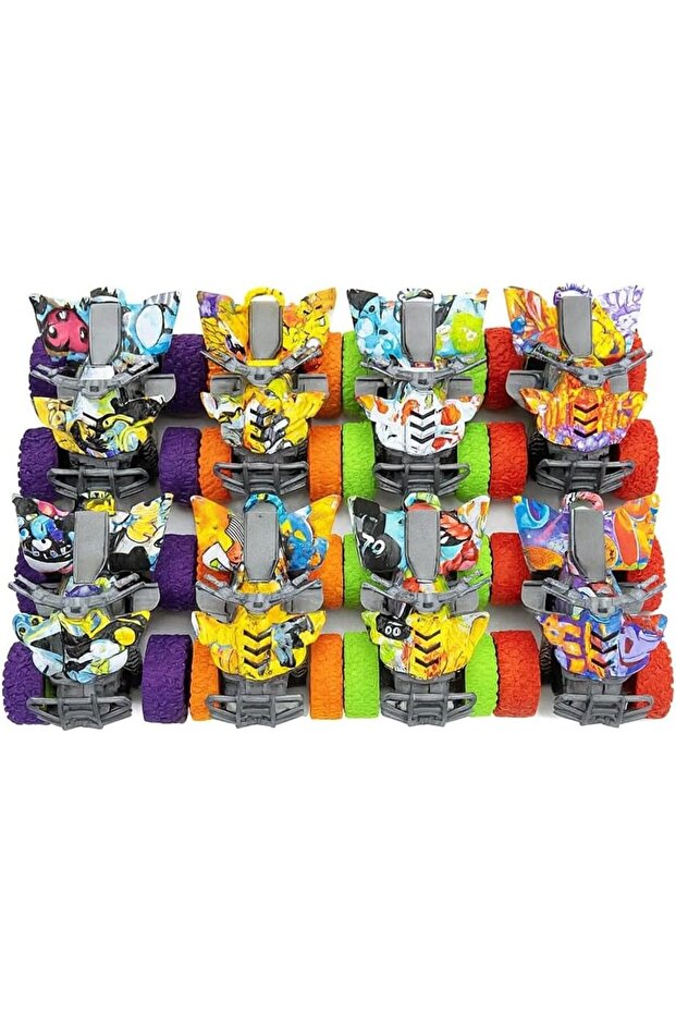 Mini Monster Trucks for Kids – Pull Back Toy Cars, Colorful Friction Powered Vehicles, Party Favor
