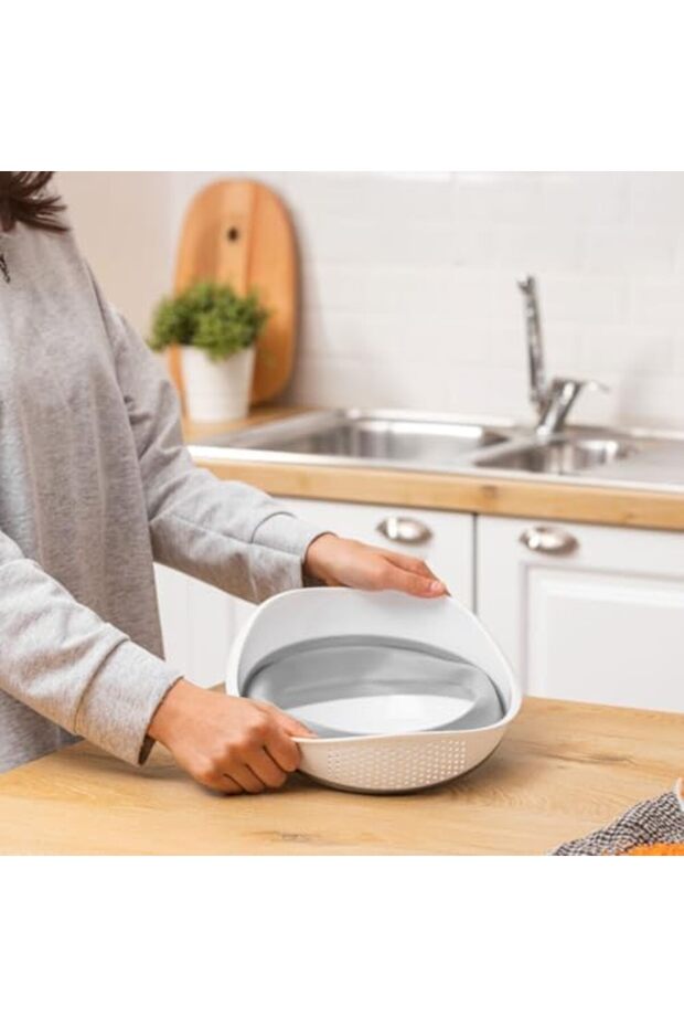 مصفاة أرز وفول سوداني عملية قابلة للطي |   مصفاة قابلة للطي لا تشغل مساحة - واسعة ومفيدة - 3