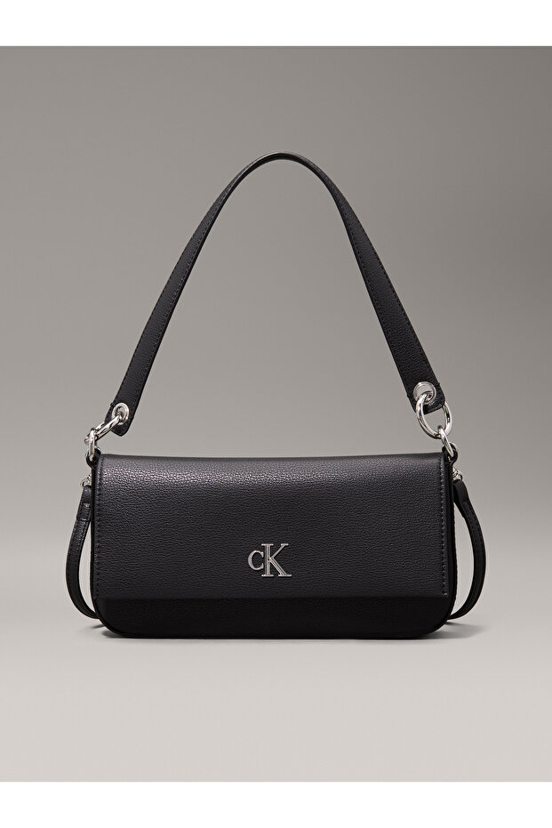 Women Black Minimal Monogram Convertible Shoulder Bag - 1