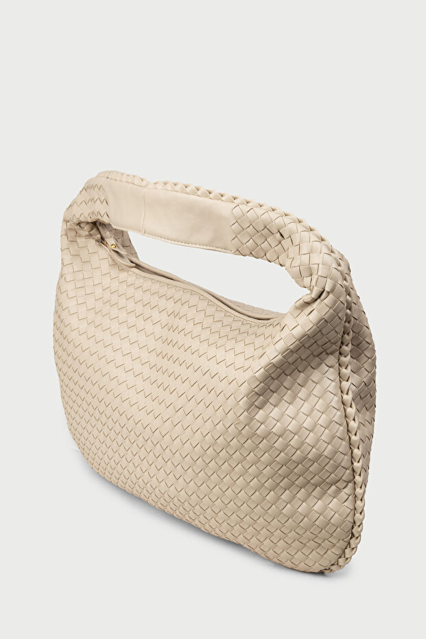 Geantă de umăr de damă bej - 2