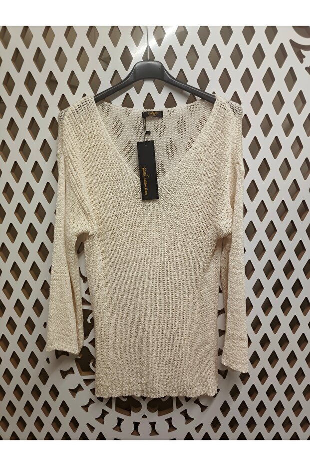 Otantik Delikli Örme Kazak - 2