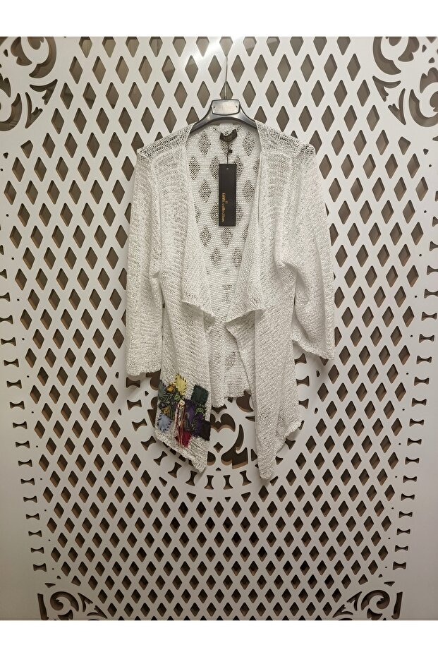 Otantik Delikli Örme Hırka - 2