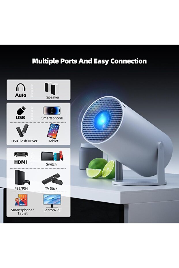 Projector with WiFi and Bluetooth, Mini Projector, 4K 1080P Support Portable Wireless Movie Projecto - 8