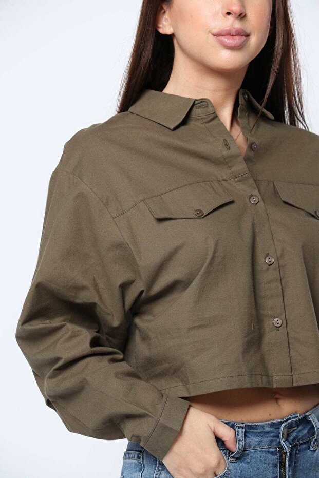 بلوزة سادة بأزرار أمامية - 4