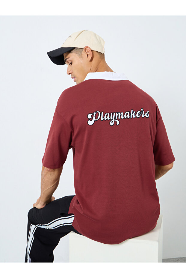 Oversized Embroidered Applique Polo