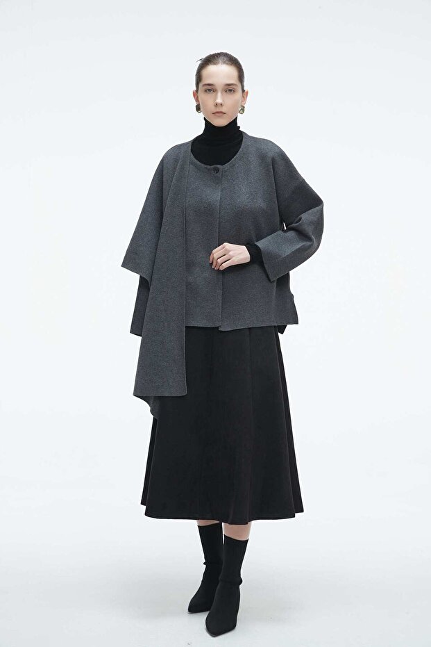 Solid Long-Sleeve Top with Flutter Sleeves - 1