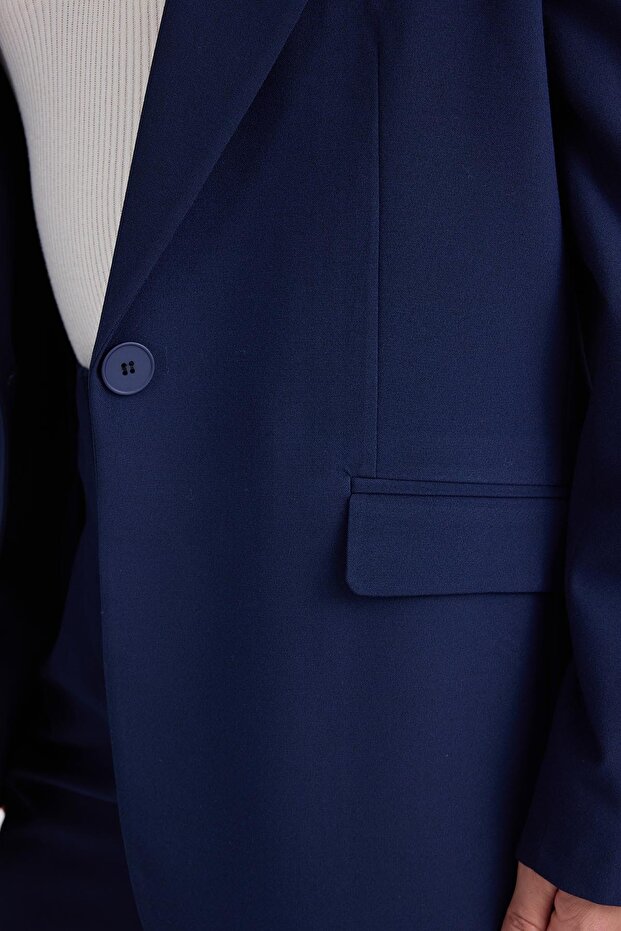 سترة مبطنة بزر واحد - 3