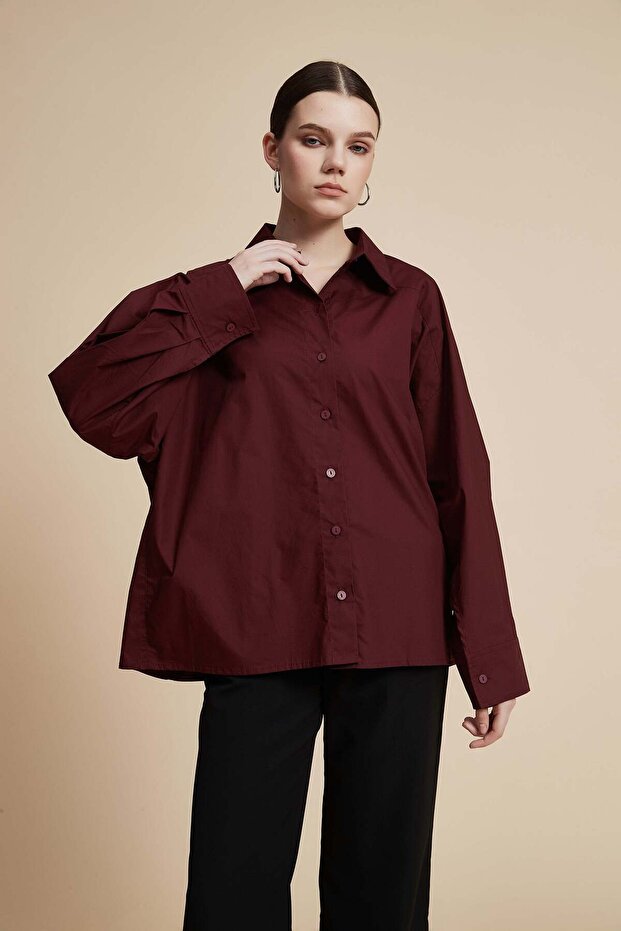 بلوزة سادة بأكمام طويلة - 1