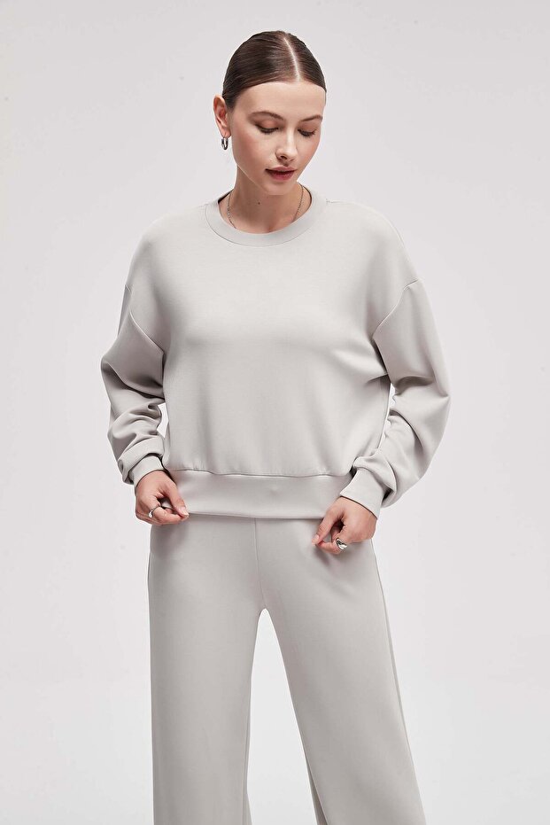 بلوزة سادة بأكمام طويلة - 1