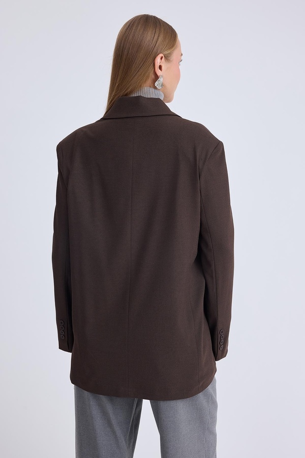 Single Button Padded Jacket - 5