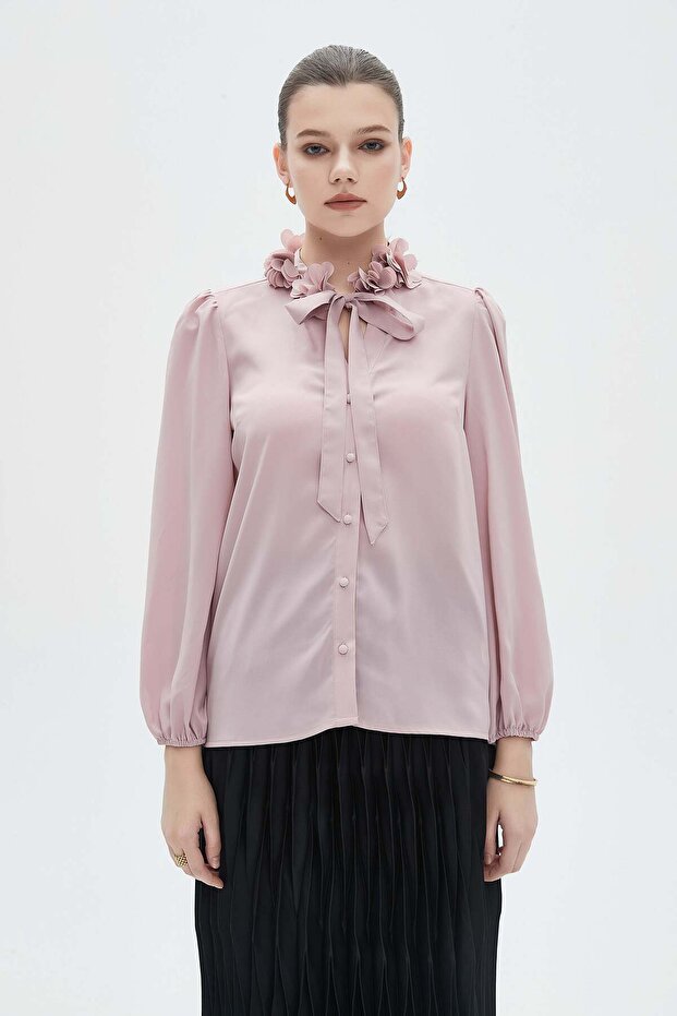 Solid Round-Neck Top - 1