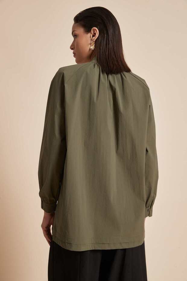 بلوزة سادة بأكمام طويلة - 7