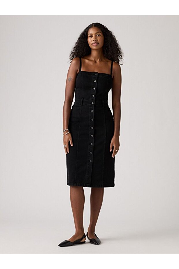 Denim Bustier Elbise - 1