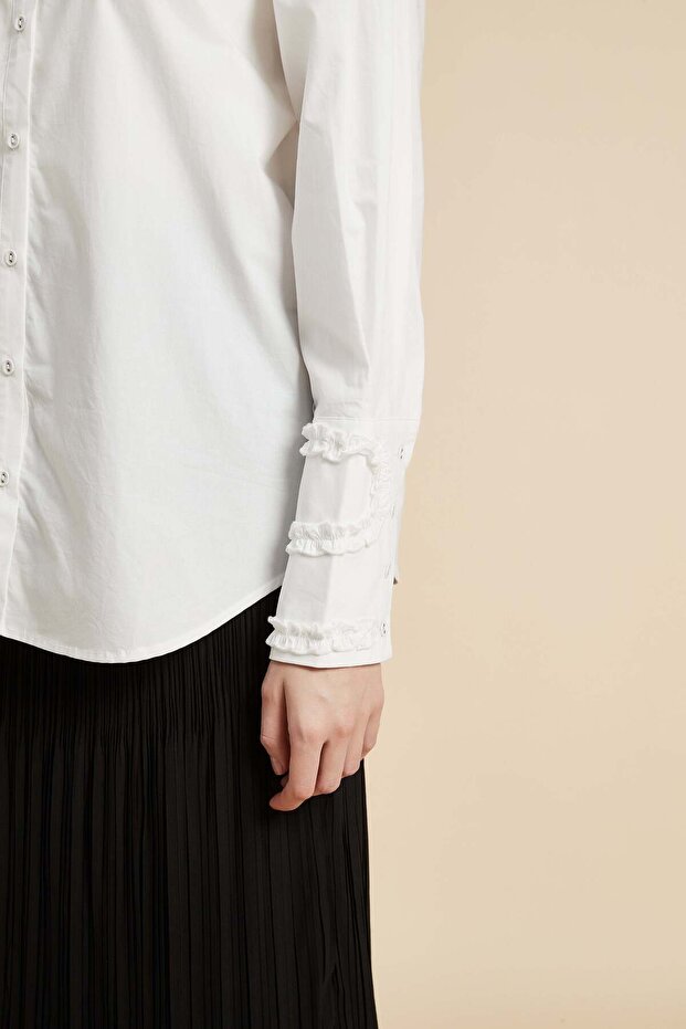 بلوزة سادة بأكمام طويلة - 5