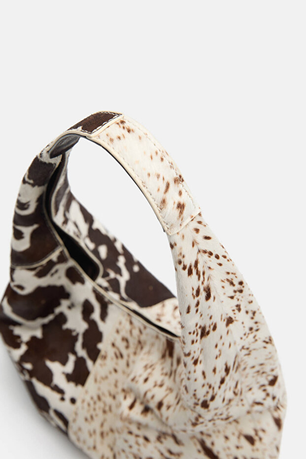 Hayvan desenli deri omuz çantası - 3