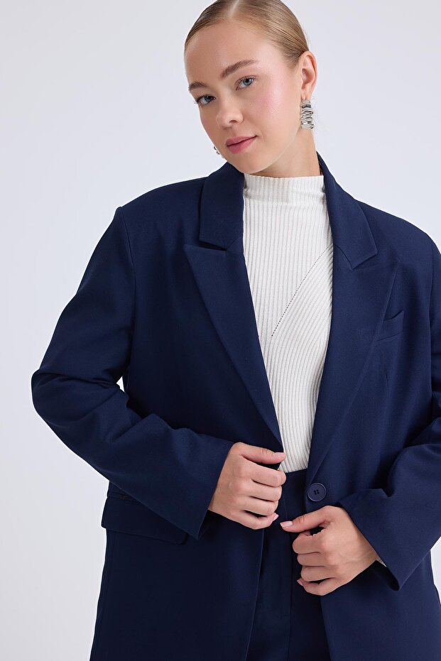 سترة مبطنة بزر واحد - 2