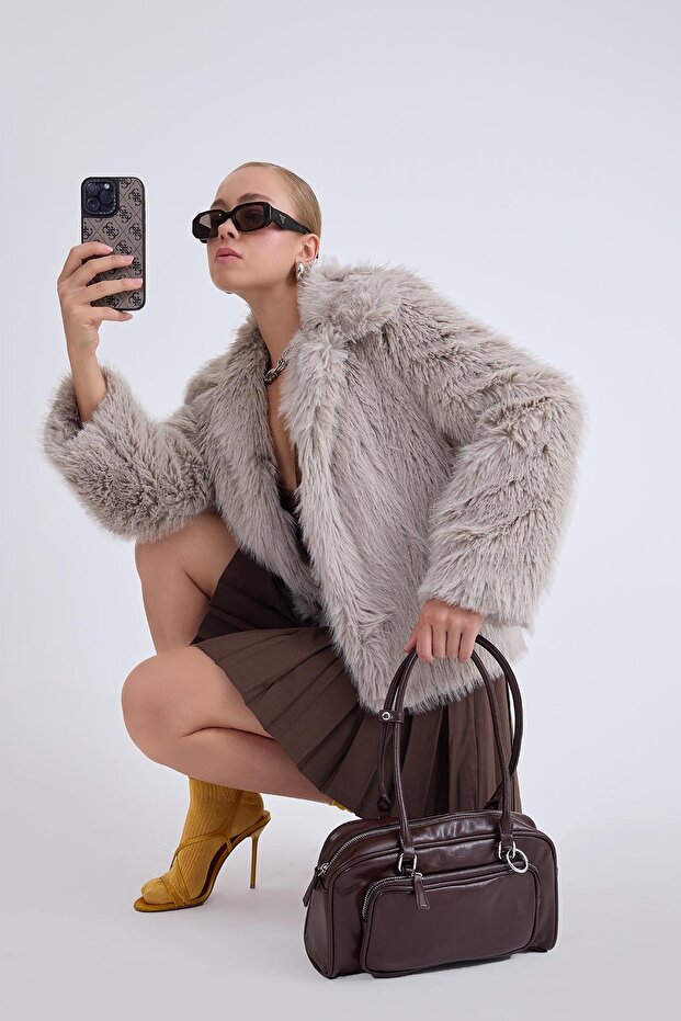 Kısa Peluş Ceket - 1