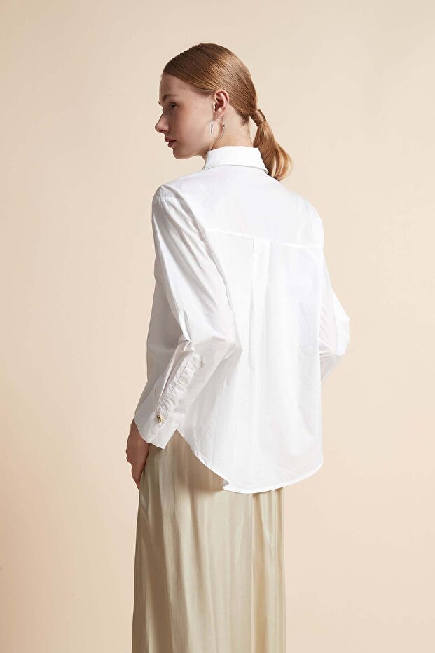 بلوزة سادة بأكمام طويلة - 8