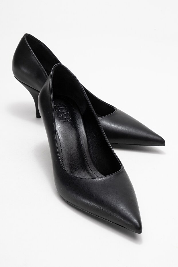 Marcus Black Leather Women's Heeled Shoes