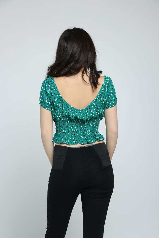 Cropped Square-Neck Short Top - 2