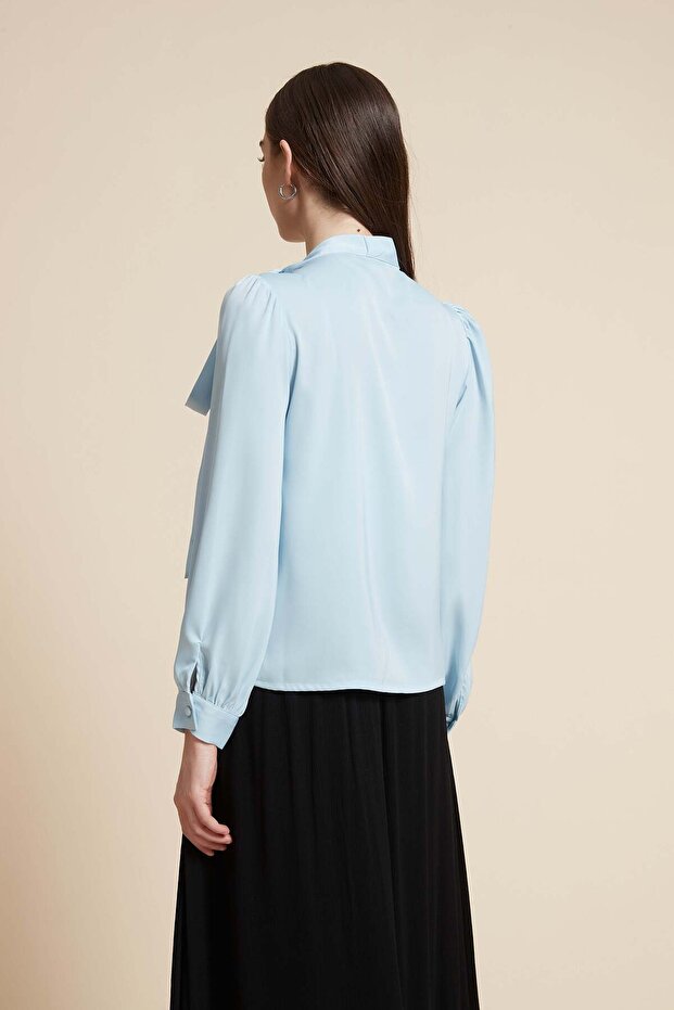 بلوزة سادة بأكمام طويلة - 5