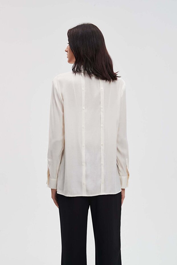 بلوزة سادة بأكمام طويلة - 6