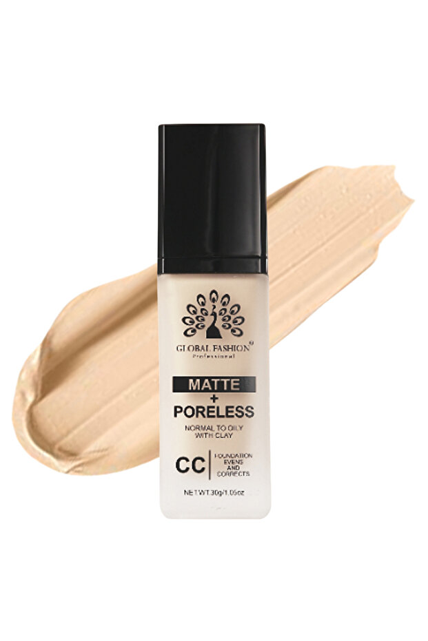 Matte & Poreless CC Foundation – 8 Shades, Oil-Control, Lightweight Buildable Coverage with SPF