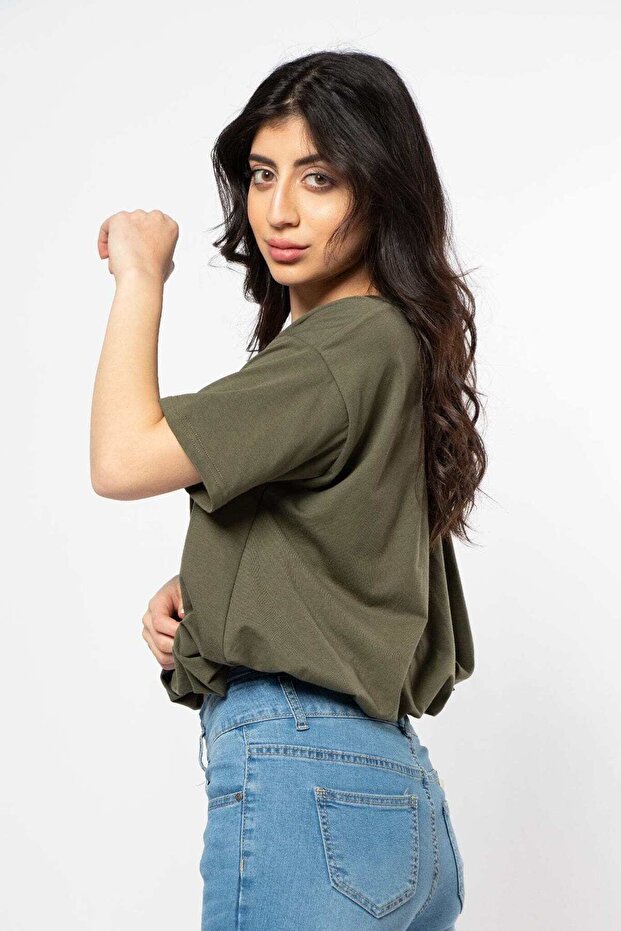 قميص سادة كبير الحجم - 1