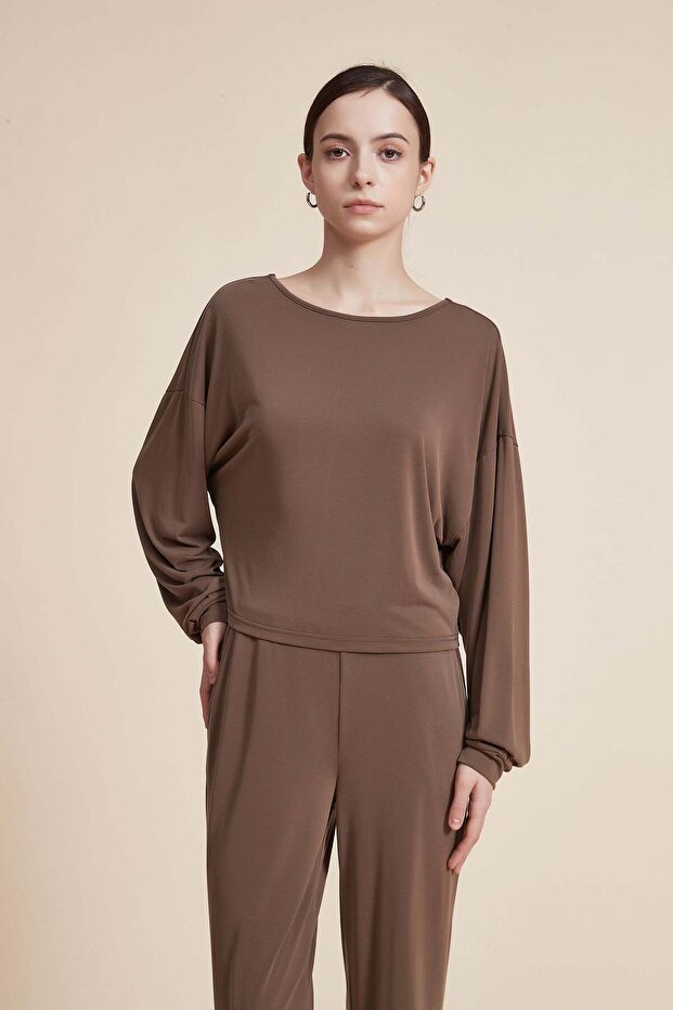 بلوزة فضفاضة سادة - 1