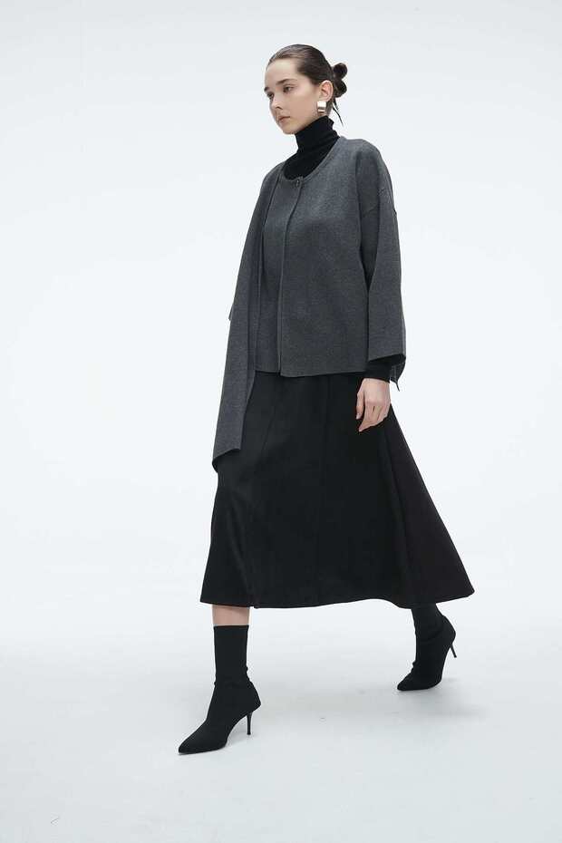 Solid Long-Sleeve Top with Flutter Sleeves - 6
