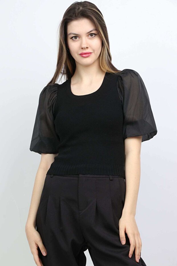 بلوزة سادة برقبة مربعة - 1