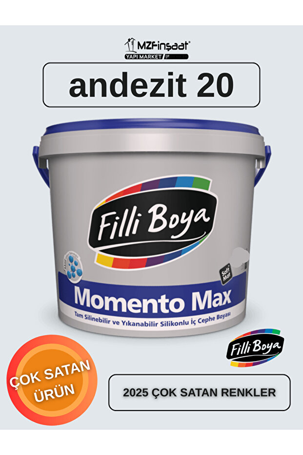 Filli Boya Momento Max Silikonlu İç Cephe Boyası 15L-SİLİNEBİLİR-MAT BOYA-YÜKSEK KAPATICILIK-KOKUSUZ