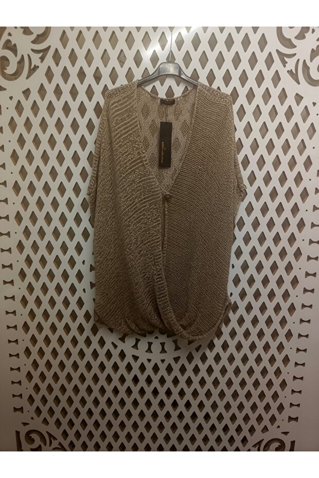 Otantik Delikli Örme Süveter - 1