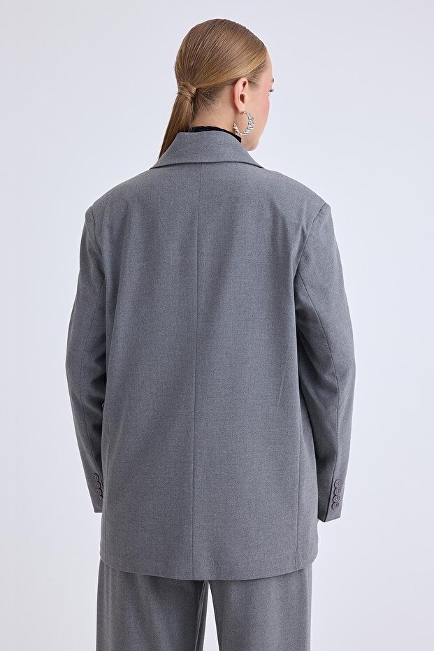 سترة مبطنة بزر واحد - 7