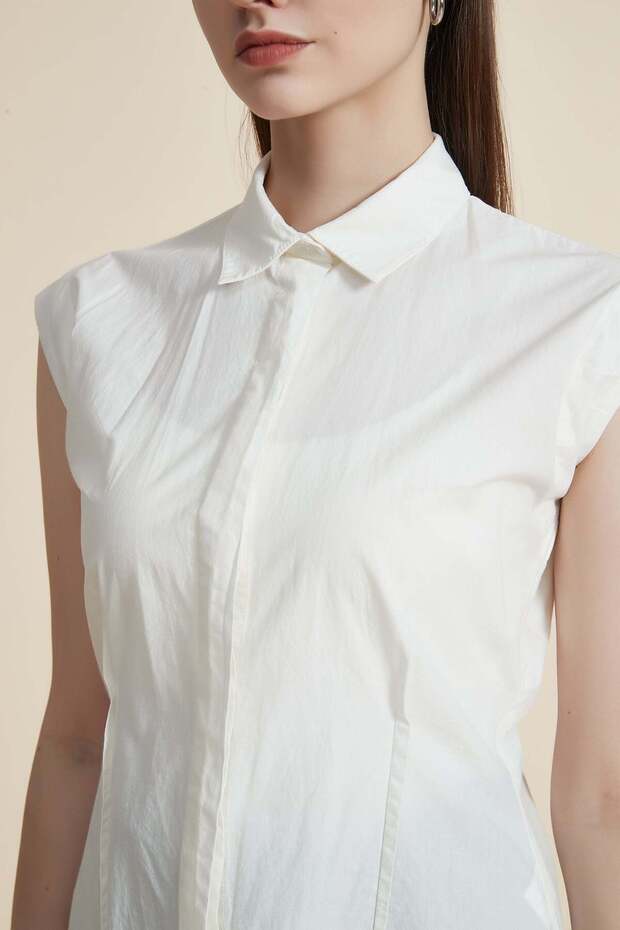 بلوزة سادة بدون أكمام - 5